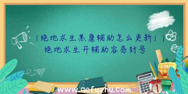 「绝地求生黑鹰辅助怎么更新」|绝地求生开辅助容易封号